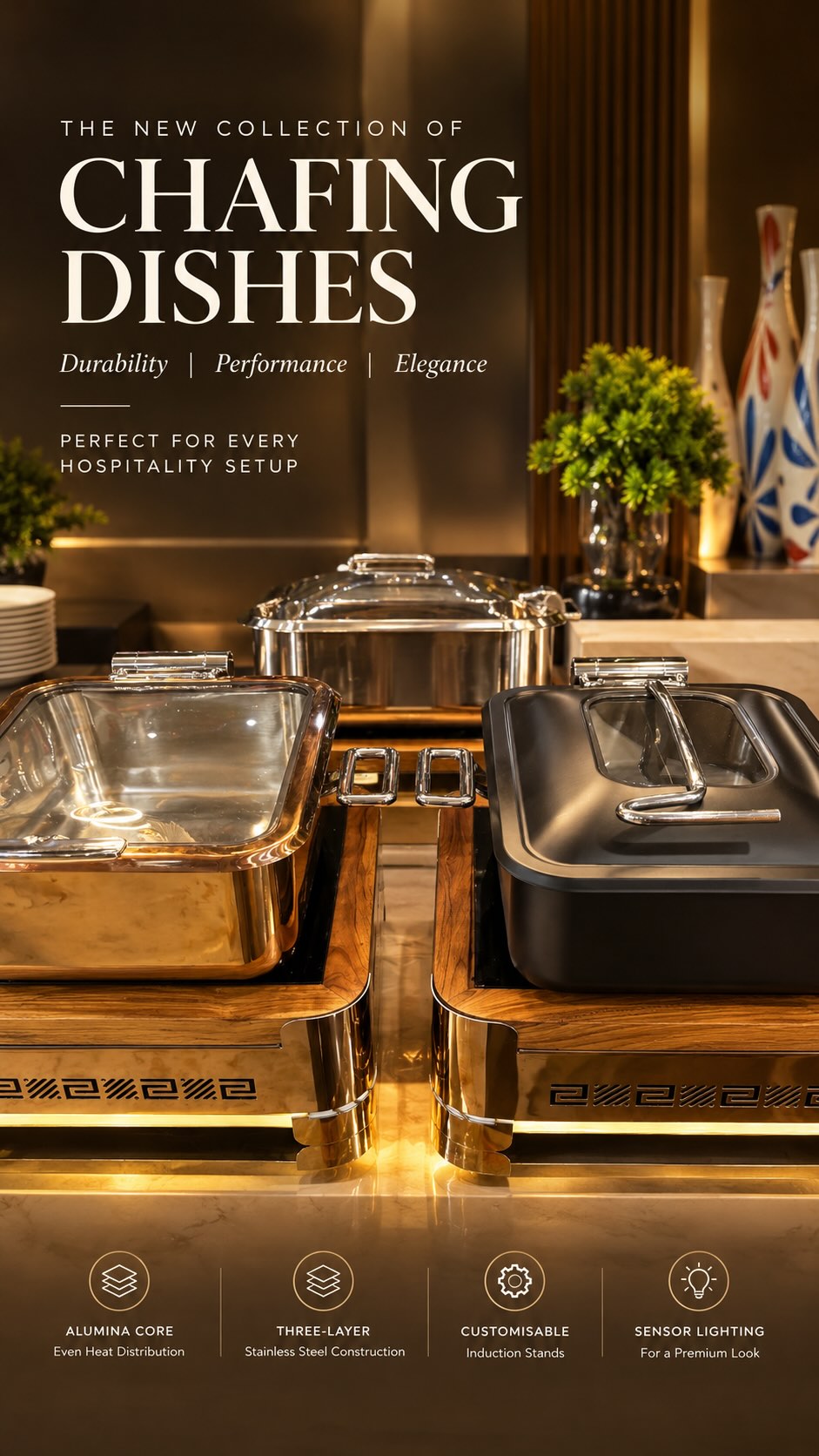 Upgrade your buffet experience with *Orchid Dinex!* ✨

Discover our new collection of chafing dishes, designed to combine durability, performance, and elegance. With an alumina core for even heat distribution, three-layer stainless steel construction, and a wide variety of colours, shapes, and sizes, there’s something for every hospitality setup.

Pair them with our customisable induction stands, available in different materials and finishes, complete with sensor lighting to elevate your buffet presentation.

From functionality to aesthetics, we bring everything together under one roof.

Explore the collection today at www.orchiddinex.com. Pan-India shipping available!

#OrchidDinex #ChafingDishes #HoReCa #Buffetware #HospitalityEssentials

Orchid Dinex, chafing dishes, induction chafing dishes, buffet setup, buffet presentation, HoReCa supplies, hotel supplies, restaurant supplies, catering equipment, commercial kitchen equipment, stainless steel chafing dishes, alumina core, even heat distribution, three-layer construction, customisable induction stands, sensor lighting, premium buffetware, luxury hospitality, hotel buffet, restaurant buffet, catering solutions, buffet equipment, elegant serving solutions, commercial buffetware, hospitality equipment, pan India shipping