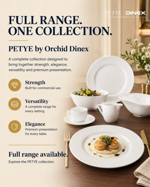 Premium on the table. Strong in performance. ✨

Meet PETYE by Orchid Dinex — alumina-reinforced porcelain made for the demands of HoReCa.

With anti-chip construction, 3-pin air firing and a 4-year anti-chip guarantee, PETYE is designed for commercial use without compromising on a premium, elegant look.

From quarter and dessert plates to full plates, dal katoris, bowls and platters — the complete range is available in different colours, giving you the flexibility to create a table setting that matches your brand.

Because when you want your brand to feel more premium, the tableware matters.

📍 Visit Orchid Dinex to explore the full PETYE collection.

#PETYE #OrchidDinex #HoReCa #Tableware #Porcelain

Keywords:

Orchid dinex, petye plates, alumina porcelain, reinforced porcelain, commercial tableware, horeca tableware, banquet tableware, buffet tableware, hotel crockery, restaurant crockery, premium crockery, white porcelain, porcelain plates, dessert plates, quarter plates, full plates, porcelain bowls, porcelain platters, anti chip crockery, durable tableware, professional tableware, luxury tableware, premium hotelware, catering tableware, elegant tableware, PETYE collection
